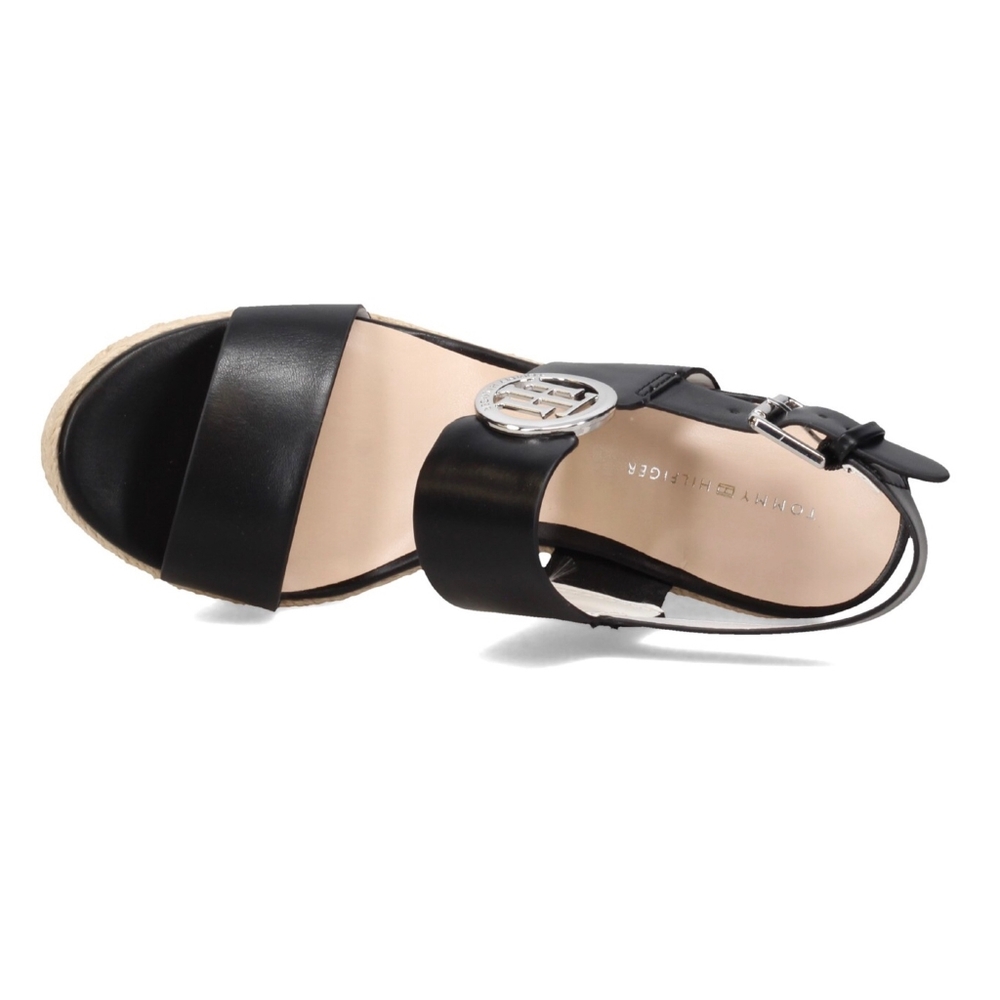 TOMMY HILFIGER Kahdy Black Espadrille Platform Sandals - Picture 4 of 13